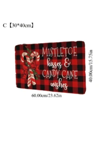 1/2 件圣诞地毯亚洲装饰圣诞夜地垫厨房组合脚垫入口门垫圣诞厨房垫冬季家居装饰地毯，防滑软地毯适用于洗衣房、客厅、办公室圣诞装饰