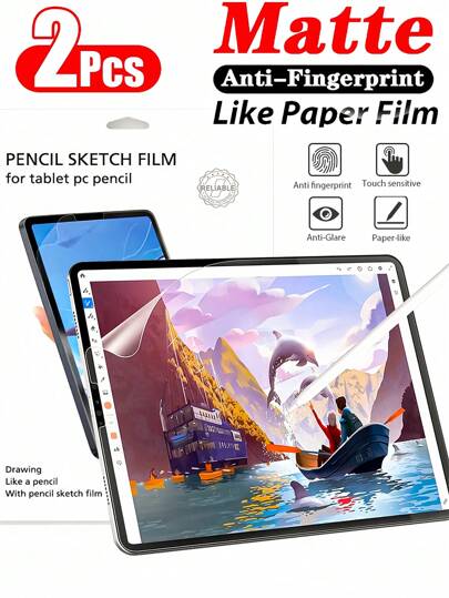 Protetor de tela fosco antirreflexo e antiimpressão digital, 2 peças, compatível com Samsung Galaxy // Mate Pad/Honor // Redmi/iPad Air Pro 11 13 12.9 9.7 polegadas S7 S8 S9 Plus FE Touch Office, película macia para pintura, não é de vidro, presente para aniversário, família, amigos, protetor de tela para pad, acessórios para pad