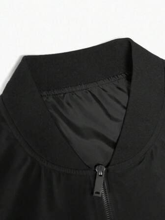 Herr långärmad casual lätt bomber rave jacka, vår höst dragkedja baseballkrage ytterkläder