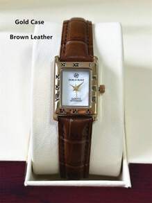 Pablo Raez 1pc Silver Gorgeous Watch Vintage Women Dress Watch Stainless Steel IPS Plated Rectangle Square Case Elegant Top Brand New Design Dress Quartz Retro Watch For Lady Fahionable
