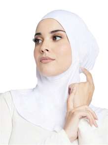 1 Stück Damenkopfschutz Kopftuchtücher Kopfbedeckung Turban Hut Kopftuch einfarbig modisch mit Kinnelastik Kopfband Winter Herbst für Abaya Alltag Unterkappe
