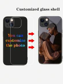 1pc Customized Anti-Slip Anti-Shock Full Coverage Tempered Glass Phone Case With Wedding, Couple, Family Photos, Suitable For A15/A14/A13 S23 22 Ultra/11 XR 12 13 14 15 16Pro Max, Gifts For Wife And Husband
