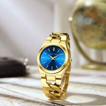 时尚休闲手链表金色男士石英不锈钢手表 - 銀色 - 查看 3