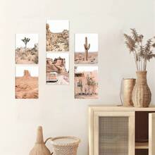 沙漠多肉植物墙艺术和植物印刷品套装 1/3/6 件西南墙面装饰、仙人掌艺术印刷品、约书亚树墙艺术、沙漠艺术仙人掌墙面装饰海报自然无框风格 - 彩色 - 查看 1