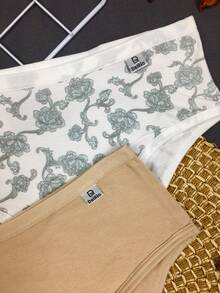 Kit Of 2 Assorted Women's Cotton Panties With Wide Waistband - 米色 - 查看 3