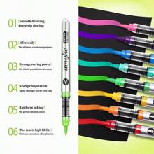 120-Color Direct-Liquid Acrylic Marker Pens With Brush Tips, Portable Carrying Case, Suitable For Wood, Canvas, Stone, Rock Art, Glass, Ceramics, Student Painting, Art & Craft DIY