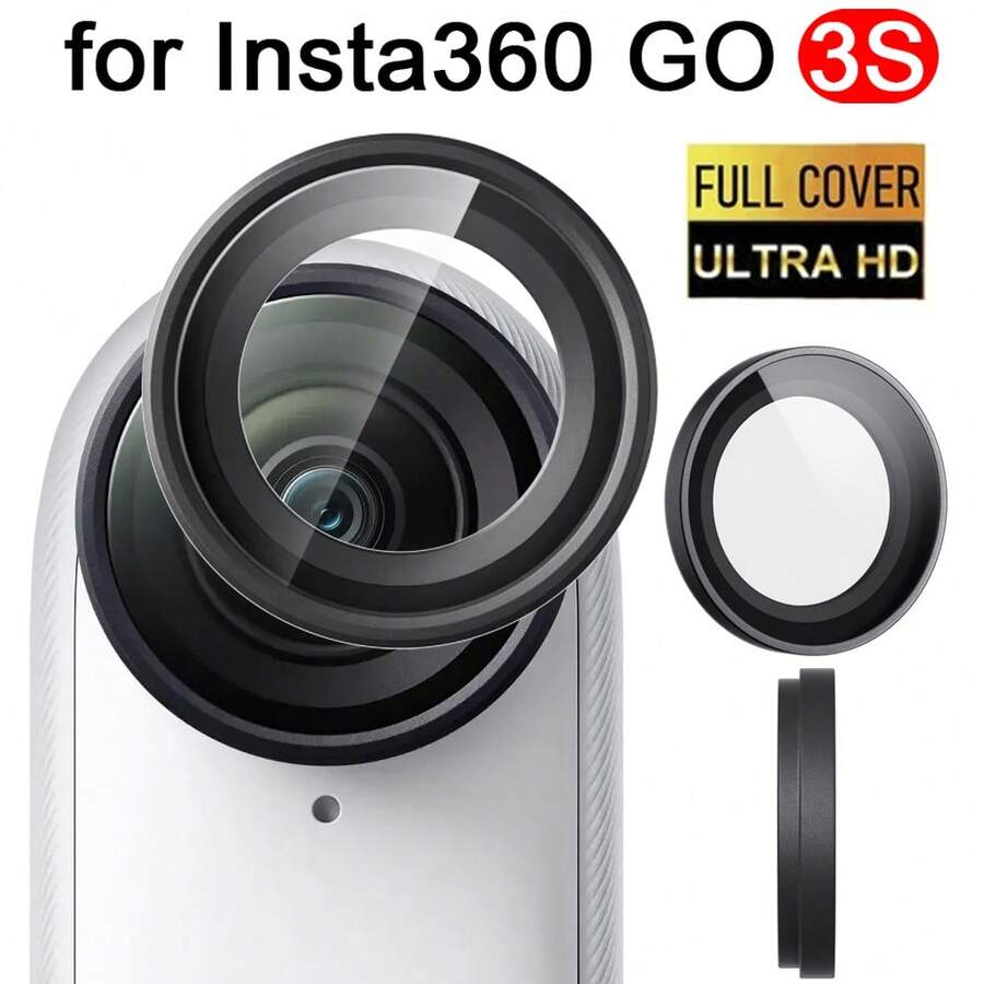 Vỏ bảo vệ ống kính Insta360 GO 3S, lớp phủ chống sương mù, kính cường lực quang học, nắp ống kính, chống trầy xước, vỏ bảo vệ cho phụ kiện máy ảnh thể thao GO3S (Kính) - Dành cho Insta360GO3S - Xem 1