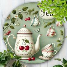 Semn metalic de petrecere de ceai vintage - design de petrecere de ceai în stil vintage, potrivit pentru decorarea casei, 20x20cm, material fier sus, jos, stânga și dreapta diferite poziții ale găurilor Livrare aleatorie, decor acasă, decor de cameră, decor de perete