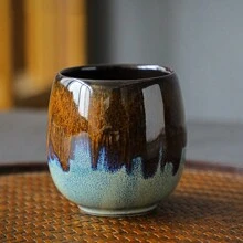 陶瓷窑裂纹意式咖啡杯套装、日式小巧茶杯、大师单杯、创意大肚杯、暖手酒杯 返校季