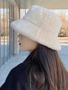 1 件百搭休闲百搭保暖毛茸茸渔夫帽（米色和粉色之间可能存在轻微色差） - 1pc - 查看 11