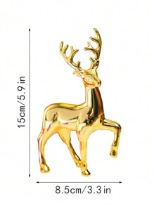 Rzeźba jelenia z żywicy dekoracyjnej, dekoracja biurka do wnętrz, świąteczny element centralny stołu jadalnego, kolor złoty i srebrny, najlepsze prezenty, urodziny, dekoracje świąteczne, zimowy wystrój pokoju, dekoracje świąteczne, prezenty świąteczne, wystrój świąteczny - Wielokolorowe - Zobacz 5