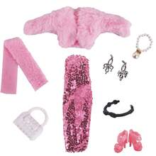 Bộ 10 món phù hợp với búp bê 30cm Phụ kiện bao gồm áo choàng + áo khoác nhung + váy dài + 1 đôi bông tai + 1 đôi giày + vòng cổ + túi (Không bao gồm búp bê) - Nhiều màu - Xem 13
