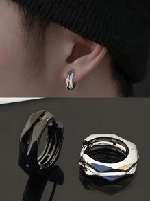 3 件套几何形状组合男士耳环，适合日常佩戴和圣诞节、新年、情人节、节日礼物