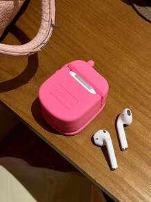 卡通可折疊大哥風保護殼，適用 Pro Apple 耳機 2、無線藍牙第 3 代，全包覆矽膠新款第 3 代女款 5 款可愛，使用前請撕除鏡面保護膜 - 玫紅色 - 查看 4