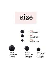 3mm/2000pcs, 4mm/1000pcs, 5mm/500pcs Pure Black Resin Rhinestones, Round Flat Resin Diamonds, For DIY Decoration On Clothes, Shoes, Bags, Cups, Phone Cases, And Crafts