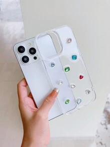 彩色水钻 1 件纹理透明和蝴蝶结亚克力二合一手机壳，兼容适用 iPhone 16 Pro Max 16 Pro 16 Plus iPhone 16 iPhone 15 Pro Max 15 Pro 15 Plus iPhone 15 14 Pro Max 14 Pro 14 Plus 14 13 Pro Max 13 Pro 13 12 Pro Max 12 Pro 12 11 Pro Max 11 XS Max XS XR 7 Plus 8 Plus - 無色 - 查看 2