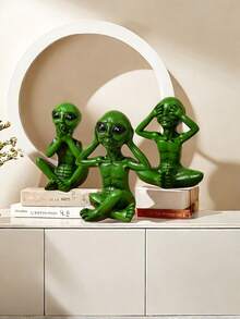 1个树脂外星人摆件，手工制作，不褪色，适用于阳台、书房、花园、庭院、客厅等空间。 - 多色 - 查看 9