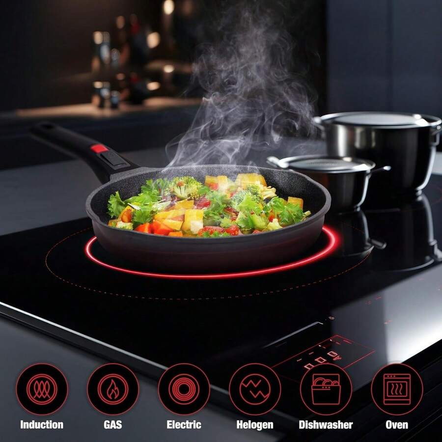Frying Pan Non Stick With Removable Handle Scratch Resistant