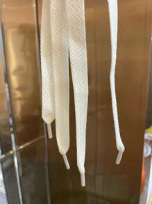 1 对时尚彩色箭头涤纶鞋带，黑色和白色，1.5 厘米宽，编织条纹花边，适合男士、女士、学生、厚底运动鞋、休闲鞋和系带鞋 - 120cm - 查看 4