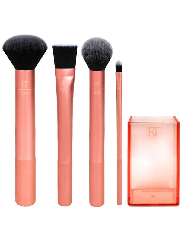 Real Techniques Set de brochas para base perfecta de Real Techniques con cerdas sintéticas super suaves cortadas a medida y casquillos de aluminio extendidos para construir la cobertura que necesites en cualquier aplicación de maquillaje
