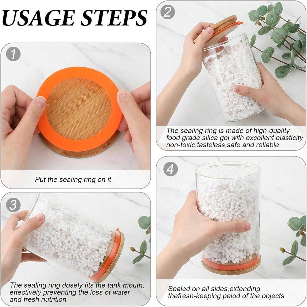 Rubber Sealing Rings, Silicone Replacement Gaskets For Glass Jars, Leak