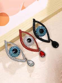 1 Trâm cài áo hình ngôi sao mắt Halloween theo phong cách Gothic, Mặt dây chuyền hình giọt máu rỗng khảm đá Zirconia thời trang cao cấp, Ghim hoa ngực, Phụ kiện phóng đại dành cho nam, Tiệc ngày lễ, Phụ kiện phù hợp mặc hàng ngày - Nhiều màu - Xem 3