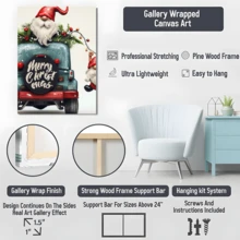 1pcs Cartoon Driving Santa Claus Wall Art, Canvas Poster Print Wall Art For Bedroom, Living Room And Hallway, Ideal Gift For Home Decor And Room Decoration