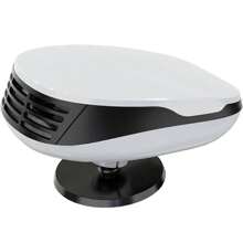 Calentador de coche de 12 V, descongelador, calentador portátil de coche, ventilador 2 en 1, con base giratoria de 360 grados, 120 W, calienta rápidamente el parabrisas descongelado y blanco niebla - Blanco - Ver 9