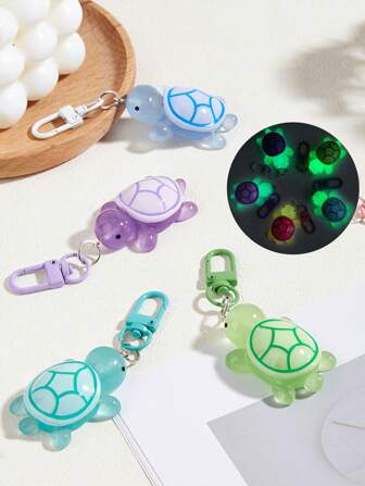 1PC/5PCS Luminous Multicolor Tortoise Pendants Animal Keyring Pendant Bag Accessories,Car Keychains,Keyrings, Keychain Accessories, Matching Keychains,Cute Keychain,Can Be Fastened To Items Such As Keys, Bags School Cartoon Animal Car Accessories Goth Y2k