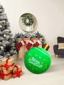 Bola de Navidad inflable gigante de PVC, Bola inflable de PVC, Bolas de Navidad inflables gigantes, Bola inflable de Navidad, Bolas de adornos inflables, Decoraciones de bolas inflables, Bola de decoración de Navidad inflable gigante - Material de PVC resistente a la intemperie, para decoración de patio, jardín y porche de interior y exterior, perfecto para decoración de Pascua (incluye bomba de aire)