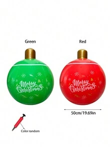Bola de Navidad inflable gigante de PVC, Bola inflable de PVC, Bolas de Navidad inflables gigantes, Bola inflable de Navidad, Bolas de adornos inflables, Decoraciones de bolas inflables, Bola de decoración de Navidad inflable gigante - Material de PVC resistente a la intemperie, para decoración de patio, jardín y porche de interior y exterior, perfecto para decoración de Pascua (incluye bomba de aire)