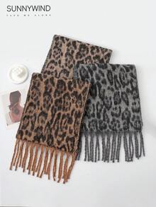 1 chiếc khăn quàng cổ ấm áp họa tiết da báo thanh lịch, đa năng, mùa thu/đông - Lạc đà - Xem 2