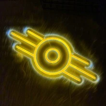 Biển báo đèn LED Neon chủ đề bức xạ - Nguồn điện USB, Điều khiển công tắc treo tường, Đèn Neon đa năng cho phòng chơi game, Thiết lập máy tính để bàn - Màu vàng - Xem 5