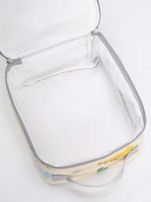 Hộp đựng cơm trưa cách nhiệt cổ điển, túi đựng cơm trưa chống rò rỉ và mềm mại, có thể tái sử dụng khi đi học, đi dã ngoại, đi biển, phù hợp cho cả bé trai và bé gái - khủng long màu vàng nhạt - Xem 3