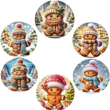 1 cái/4 cái/6 cái Đế lót ly hình Người bánh gừng dễ thương, Đế lót ly bằng polyester chịu nhiệt có lớp lót cao su chống trượt, Trang trí nhà cửa, Trang trí bàn bếp & bàn ăn, Thích hợp làm quà tặng - Nhiều màu - Xem 13