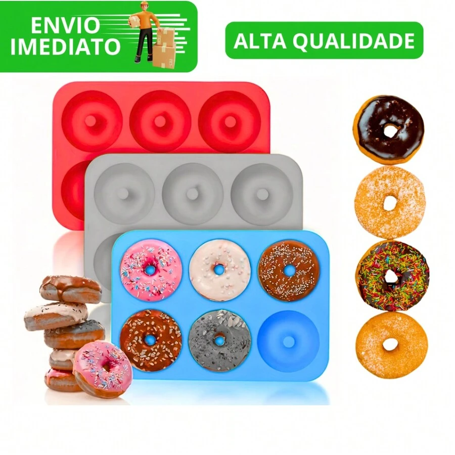 Silicone Mold For Donuts And Donuts, Resistant, 6 Cavities, 26cm - Nhiều màu - Xem 1