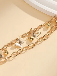 1 Bộ vòng tay thời trang Ins phổ biến của Châu Âu và Mỹ - Bướm, thiết kế đơn giản, trang trí tua rua, phù hợp cho phụ nữ mặc hàng ngày - vòng tay bướm - Xem 6