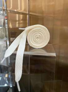 1 对时尚彩色箭头涤纶鞋带，黑色和白色，1.5 厘米宽，编织条纹花边，适合男士、女士、学生、厚底运动鞋、休闲鞋和系带鞋 - 120cm - 查看 3