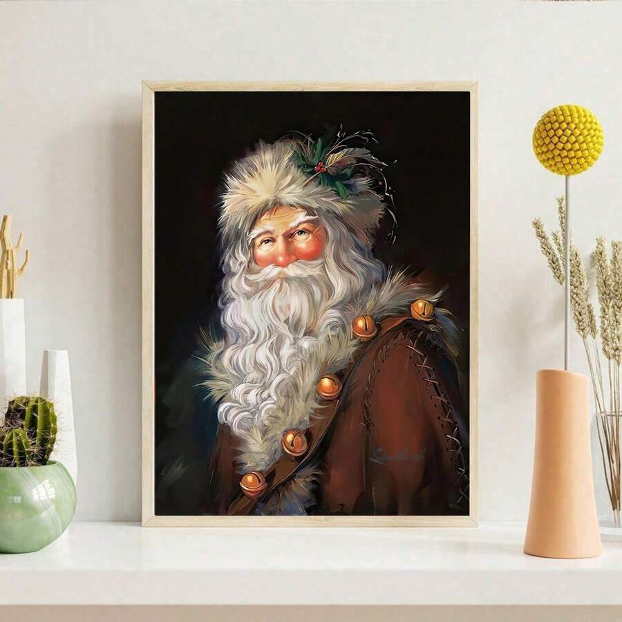 1 件，桌面装饰帆布印刷画，乡村圣诞帆布印刷海报，圣诞老人帆布墙艺术，房间装饰用品，墙艺术海报，客厅沙发背景装饰，门厅走廊装饰，家居装饰，卧室装饰，浴室装饰，装饰室，办公室装饰，学校装饰，艺术礼品 - 彩色 - 查看 1