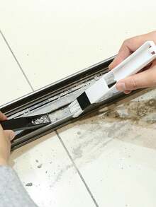 1pc 创意家用多功能二合一缝隙刷适用于厨房浴室凹槽、窗轨、墙角缝隙轻松便捷清洁除垢凹槽刷办公室台式电脑键盘除尘刷小巧便携多用途清洁刷 - 彩色 - 查看 8