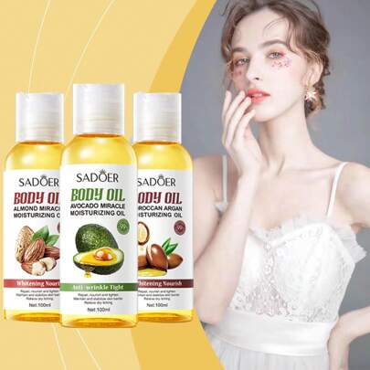 100ml Avocado/Almond/Moroccan Body Oil, Moisturizing Skin Care, Hydrating, Firming, Essential Oils To Relieve Fatigue And Soothe The Mind