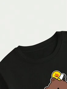 Bear Lying On The Table Printed T-Shirt Premium Casual Men's Fashion Blouse