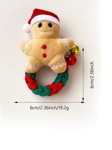 2 件儿童时尚配饰：可爱卡通娃娃铃铛编织高弹力发带，适合日常使用、圣诞节和节日派对 - 彩色 - 查看 5