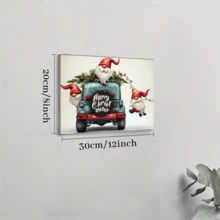 1pcs Cartoon Driving Santa Claus Wall Art, Canvas Poster Print Wall Art For Bedroom, Living Room And Hallway, Ideal Gift For Home Decor And Room Decoration