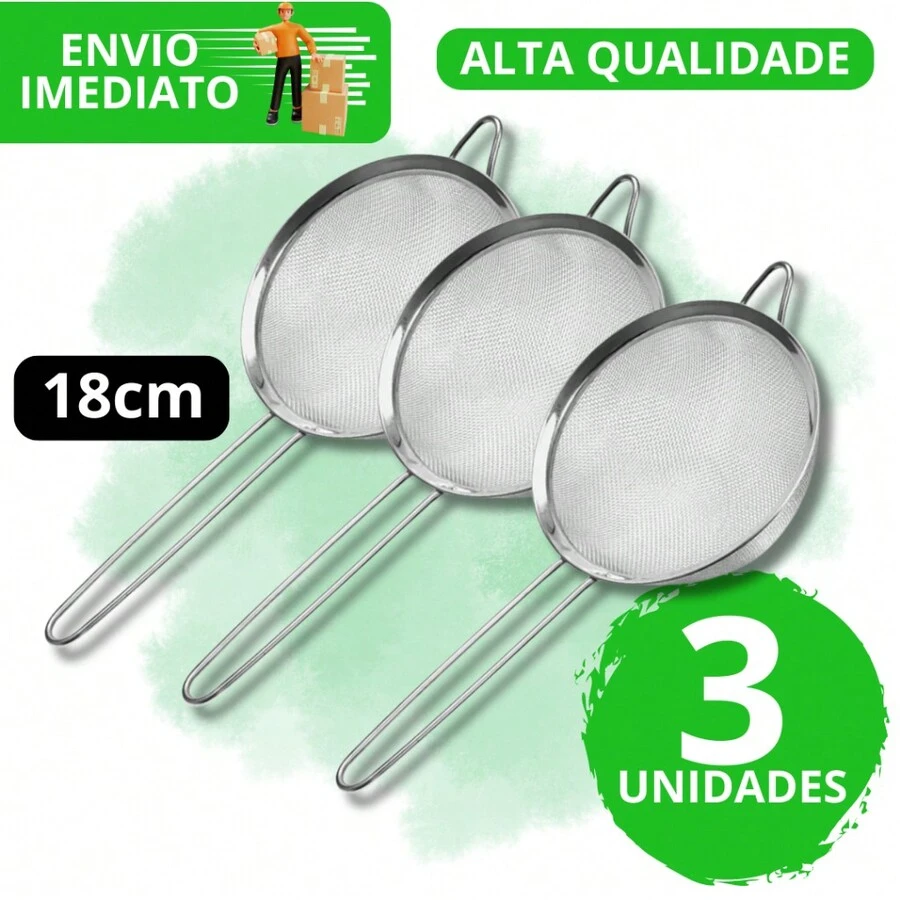 Kit 03 18cm Manual Stainless Steel Strainer Sieve - Nhiều màu - Xem 1