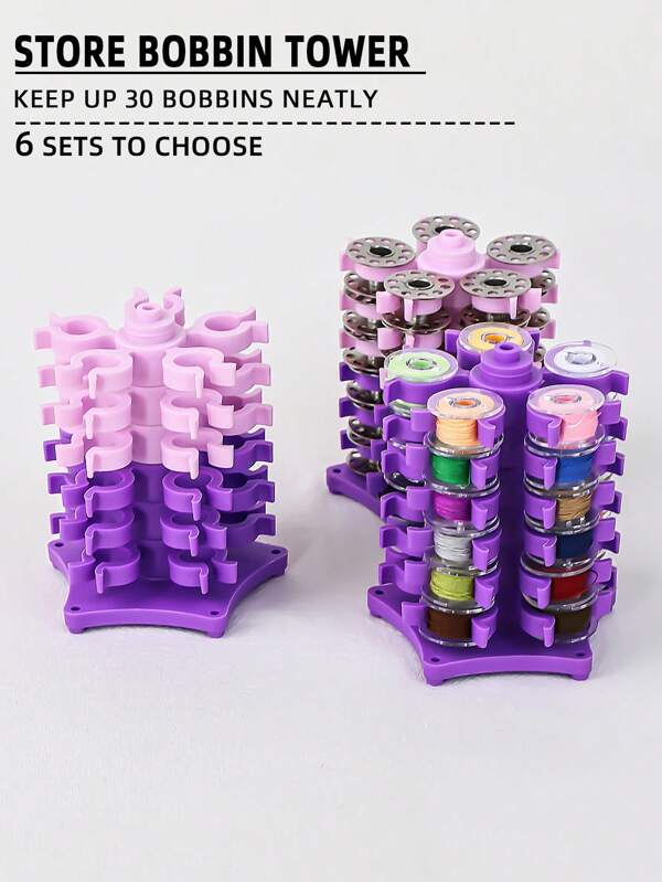 1pc Sewing Thread Spool Holder Tower, Tower-Shaped Creative And Practical Design Can Hold Regular Plastic Or Metal Sewing Machine Bobbins, Sewing Accessories