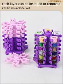1pc Sewing Thread Spool Holder Tower, Tower-Shaped Creative And Practical Design Can Hold Regular Plastic Or Metal Sewing Machine Bobbins, Sewing Accessories - Multicolor - View 7