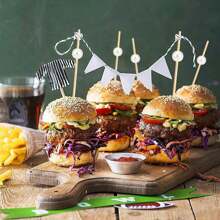 200/100/50/30/10 件白珍珠竹签，适用于水果、甜点、面包、居家、户外、野餐、烧烤、派对等。