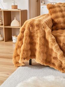 1pc Plush Sofa Towel, Skin-Friendly Sofa Cover, Anti-Slip Anti-Dust Anti-Scratch, Protect Sofa, Suitable For Bedroom And Living Room - Brown - View 6