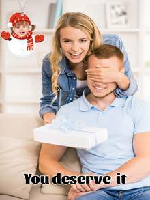 1 件定制圣诞照片雪人吊坠，个性化亚克力材质，定制圣诞雪人吊坠个性配饰，节日家居装饰，适合圣诞树悬挂，家居装饰，节日礼物，经典雪人造型与您的个人照片相结合，节日氛围浓厚，七种图案可供选择 - 彩色 - 查看 7